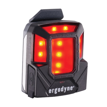 Ergodyne Black Universal Hard Hat Red LED Safety Lamp 8993